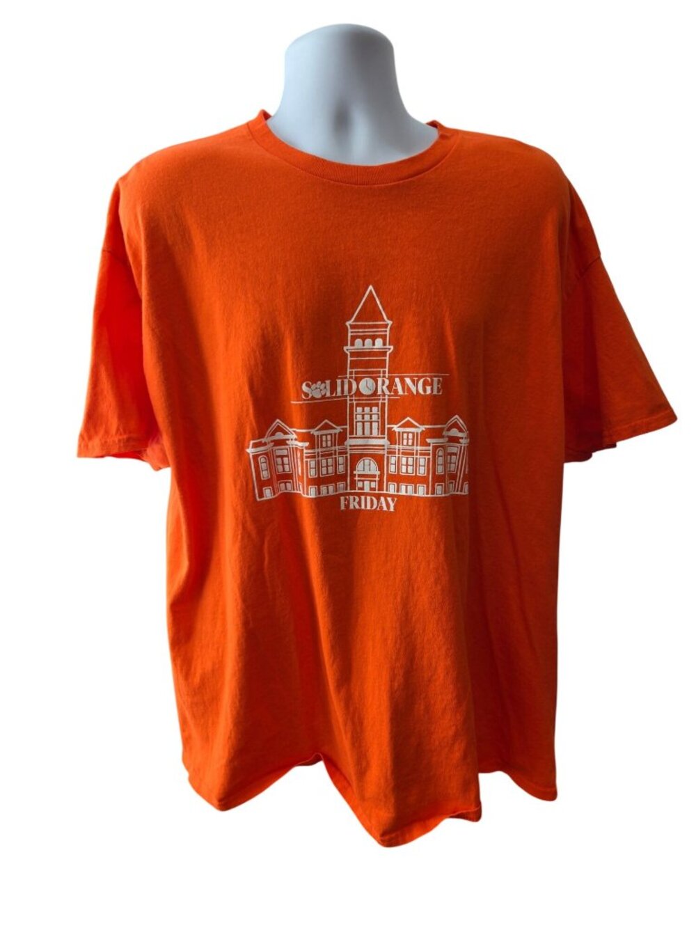 Clemson Tigers Solid Orange Friday T Shirt Mens 2XL Gildan NCAA College Graphic